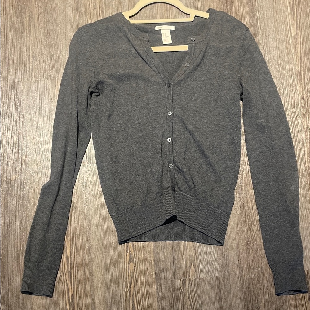 H&M Charcoal Button-Up Women's Cardigan